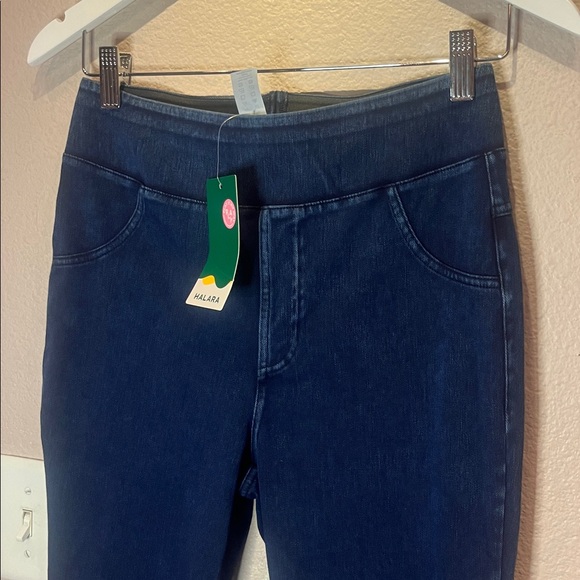 New Halara Play It My Way Stretchy Pull On Leggings Denim Look Size Medium NWT - Picture 3 of 10